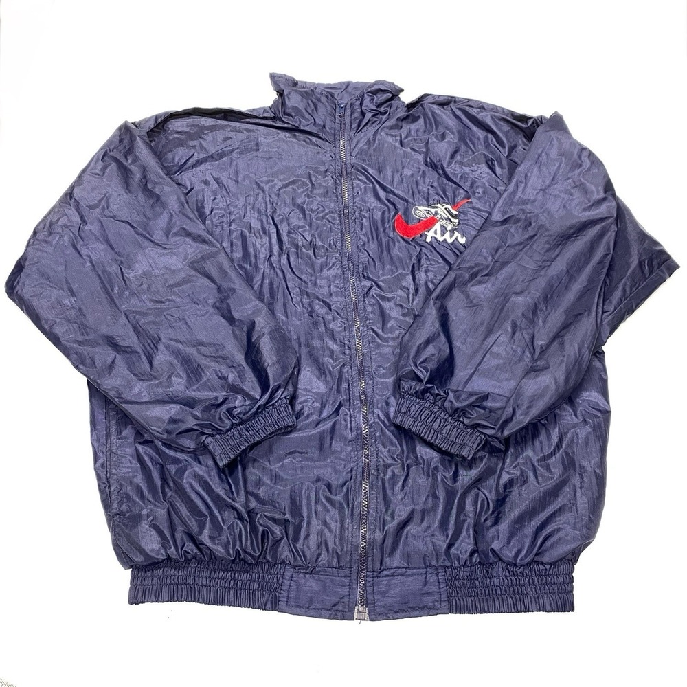Nike AIR 1990s 90s Y2K VINTAGE Windbreaker Embroidered Air Shoe Made In USA RARE